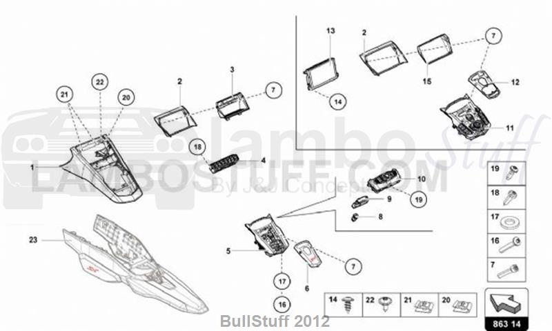 2017 Lamborghini AVENTADOR SV LP750-4 ROADSTER CANADA CENTRE CONSOLE (863.14.00)